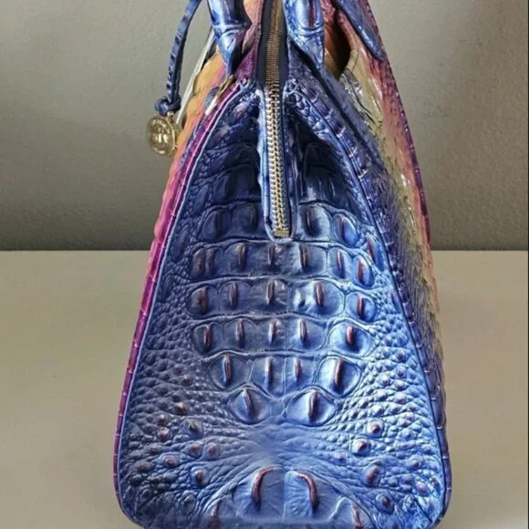 NWT Brahmin Small Caroline Satchel Magic Ombre Melbourne Leather Bag NWT - Picture 7 of 11